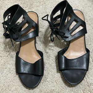 Franco Sarto, Black Open Toed Heels, Size 10